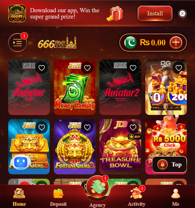 666RS Game APK Download Interface Page