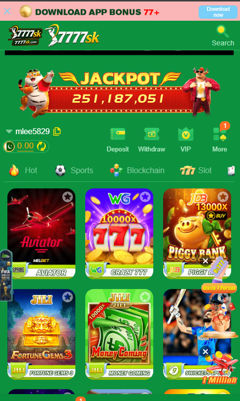 777SK Game APK Latest Interface Page