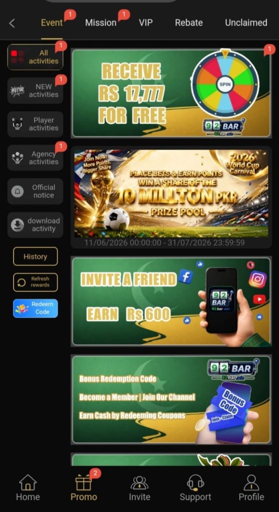 92BAR Win Game Earning APK Bonus Rewards Site.