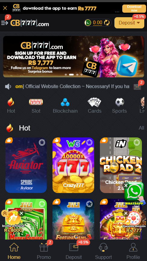 CB777 Game APK Download Interface Page
