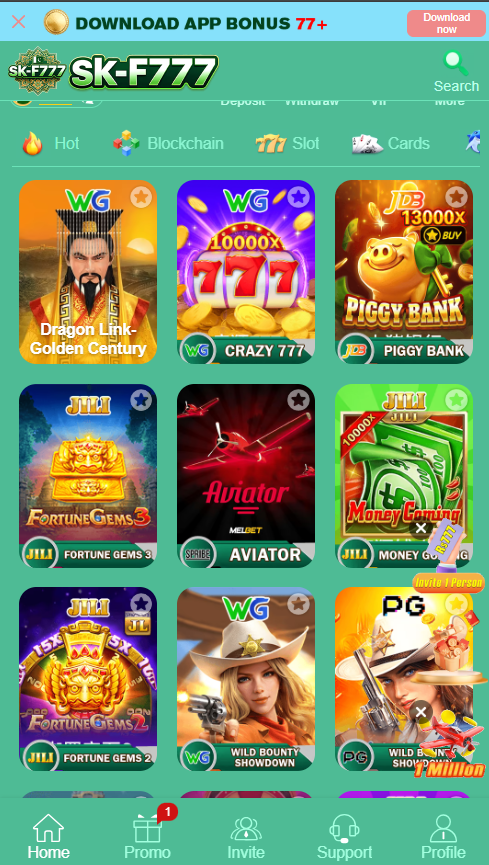 SK-F777 Game APK Download Interface Page