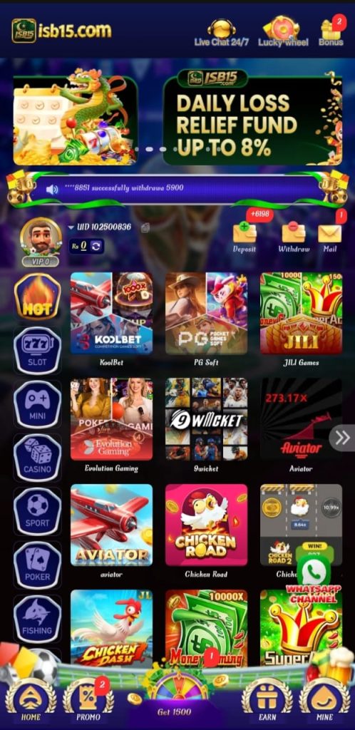 ISB15 Game Latest Earning App For Free in All Provinces of Pakistan.