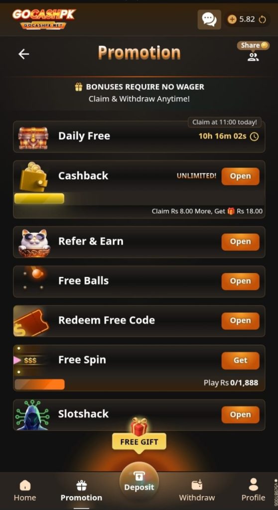 GOCASHPK Game Free Earning APK Download Official bonus.