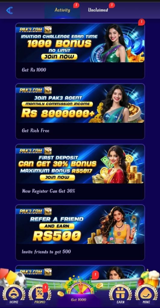 PAK3 Game APK Download Earning APP 2026 Bonus Rewards.