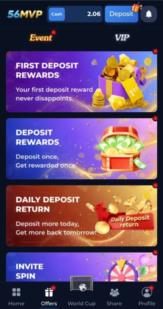 56MVP Game Official Bonus Site for Earning
