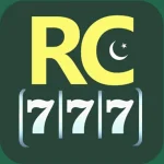 RC777 Game APK interface showing online slot gaming platform with rewards and earning features