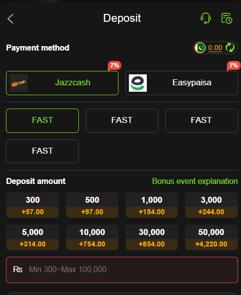 Y333 Game APK Deposit Options