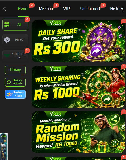 Y333 Game APK Latest Rewards Centre