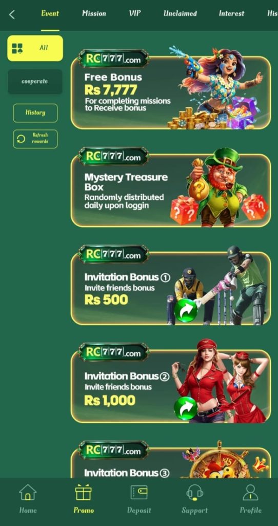 RC777 Game Free Earning in Pakistan Bonus.