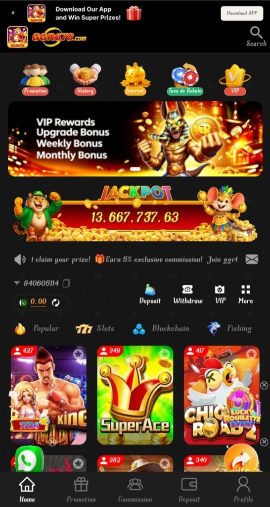 GGR678 Game Earning App Official Interface