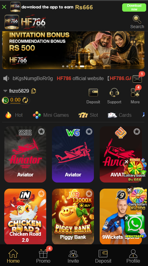 HF786 Game APK Latest Official Interface page
