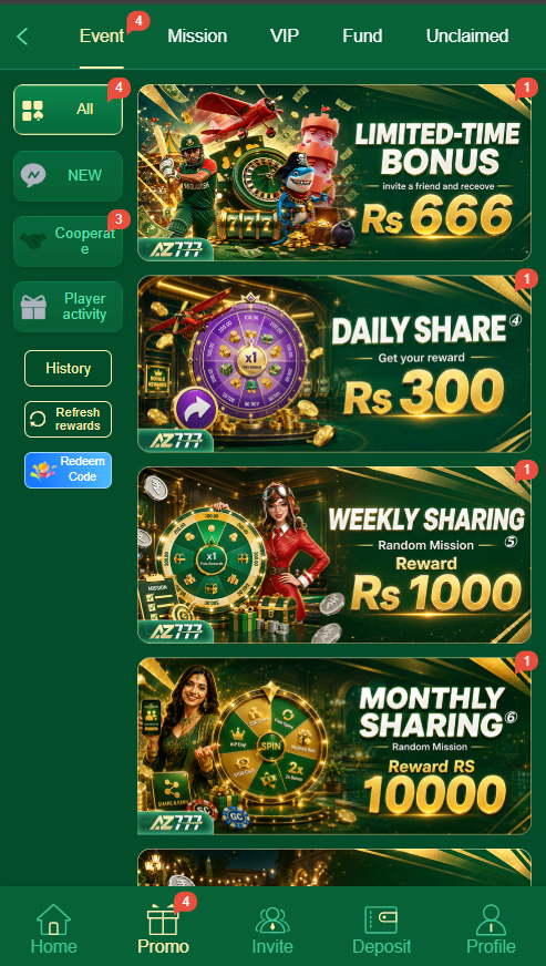 AZ777 Game APK Latest Bonus and Rewards Centre